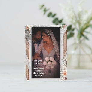 Luxe bruiloft uitnodiging Kaart – Elegante bruid &