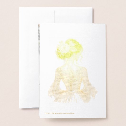 Luxe bruiloft uitnodiging Kaart – Elegante bruid & (Met envelop)