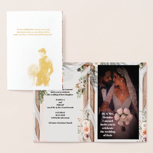 Luxe bruiloft uitnodiging Kaart – Elegante bruid & (Display)