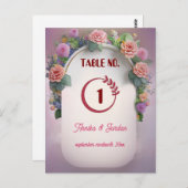 Luxe bruiloft uitnodiging tafel nummers  (Voorkant / Achterkant)