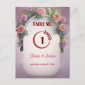 Luxe bruiloft uitnodiging tafel nummers  (Voorkant)