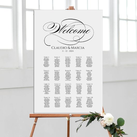 Luxe bruiloft zitgrafiek elegante kalligrafie poster