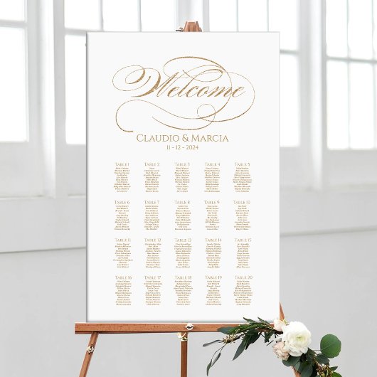 Luxe bruiloft zitgrafiek elegante kalligrafie poster