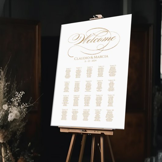 Luxe bruiloft zitgrafiek elegante kalligrafie poster
