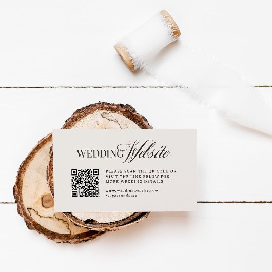 Luxe Bruin en Ivoor | Trouwwebsite QR-code Informatiekaartje