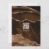 Luxe Bruin & Goud Agaat Trouwen QR Code RSVP Kaart (Achterkant)