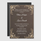 Luxe Bruin & Goud bruiloft uitnodiging Magnetische Uitnodiging (Voorkant / Achterkant)