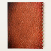 Luxe bruin lederen look Monogram Engels Initiaal Planner (Achterkant)