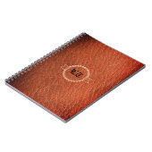 Luxe bruin lederen look Old English Monogram Notitieboek (Linkerzijde)