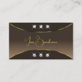 Luxe bruin met gouden  en Sparkle Diamonds Visitekaartje (Voorkant)