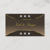 Luxe bruin met gouden  sprankelende diamanten visitekaartje (Voorkant)