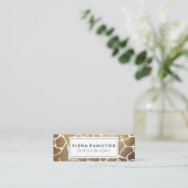 Luxe Bruin Patroon Mini Visitekaartje (Staand voorkant)