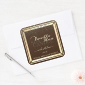 Luxe bruin productverpakkingslabel Goud Lijst Vierkante Sticker (Envelop)