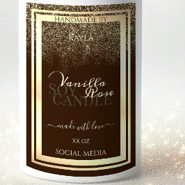 Luxe bruin productverpakkingslabel Goud Lijst Voedselcontainer Etiket