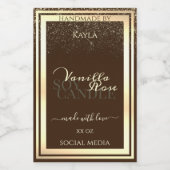 Luxe bruin productverpakkingslabel Goud Lijst Voedselcontainer Etiket (Enkel label)