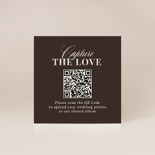 Luxe Bruin QR Code Huwelijk De Liefde Vangen Informatiekaartje