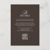 Luxe Bruin | QR Code Huwelijksgastdetails Informatiekaartje (Voorkant)