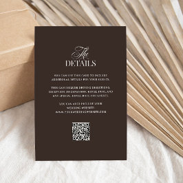 Luxe Bruin | QR Code Huwelijksgastdetails Informatiekaartje