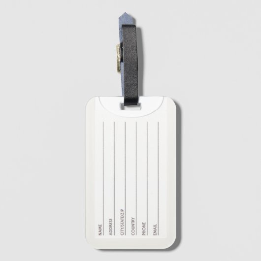 Luxe bruin/zwart gecheckt bagagelabel (Achterkant verticaal)