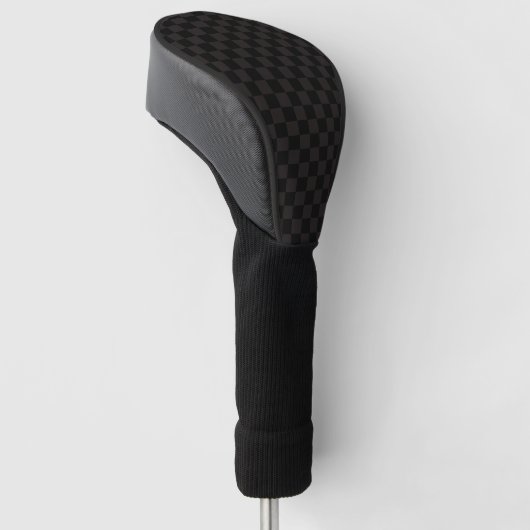Luxe bruin/zwart gecheckt golfheadcover (Schuin)
