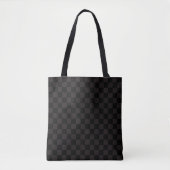 Luxe bruin/zwart gecheckt tote bag (Voorkant)