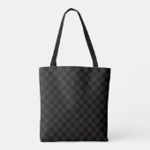Luxe bruin/zwart gecheckt tote bag (Achterkant)