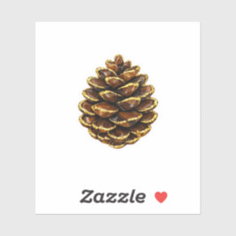 Luxe bruine agaat dennenappel sticker Elegante gou