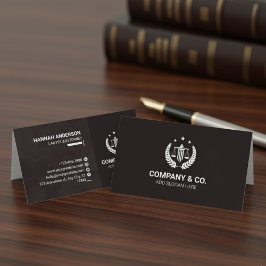 Luxe bruine en witte lederen uitstraling advocaat  visitekaartje