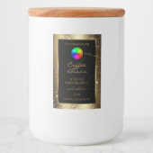 Luxe Bruine Glitter Lijst Productlabel met Logo Voedselcontainer Etiket (Voorkant)