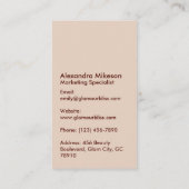 Luxe bruine leren branding visitekaartje (Achterkant)