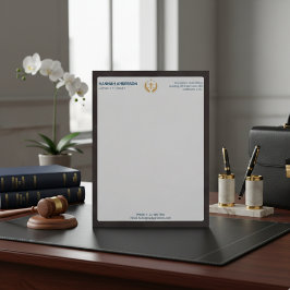 Luxe bruine leren uitstraling advocaat briefhoofd 