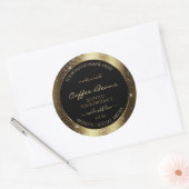 Luxe Bruine Sparkle Glitter Lijst Productlabel Ronde Sticker (Envelop)
