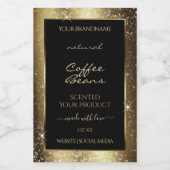 Luxe Bruine Sparkle Glitter Lijst Productlabel Voedselcontainer Etiket (Enkel label)