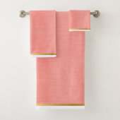 LUXE BRUSHED METAL APRICOT BATHROOM TOWEL SET BAD HANDDOEK (Insitu)