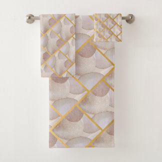 LUXE BUBBLE ABSTRACTE BATHROOM TOWEL SET BAD HANDDOEK