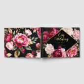 Luxe Burgundy and Blush Peony Floral Wedding Real Gastenboek (Volledig)