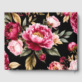 Luxe Burgundy and Blush Peony Floral Wedding Real Gastenboek (Achterkant)