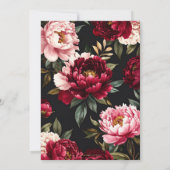 Luxe Burgundy and Blush Pink Peony Floral Wedding Kaart (Achterkant)