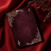 Luxe Burgundy Bloem Goud Islamitisch Huwelijk Kaart