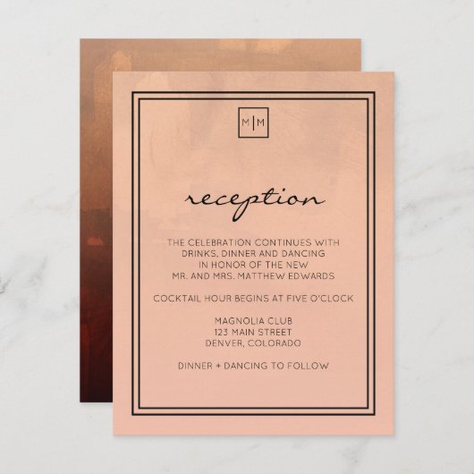 Luxe Burgundy en Blush-kaart Informatiekaartje (Voorkant / Achterkant)