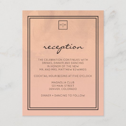 Luxe Burgundy en Blush-kaart Informatiekaartje (Voorkant)