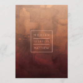 Luxe Burgundy en Blush Wedding Invitation Kaart