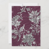 LUXE BURGUNDY SILVER GOLD BIRTHDAY INVITATION KAART (Achterkant)