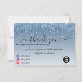 Luxe Business Blue Driving Glitter Bedankkaart (Voorkant)