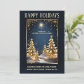 Luxe business gouden kerstboom foto logo feestdagenkaart (Staand voorkant)