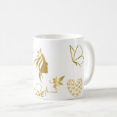 Luxe Butterfly Gold Design – Stijlvol & Functie Koffiemok (Voorkant rechts)