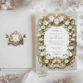 Luxe Calla Lily met Faux Gold Wedding Kaart