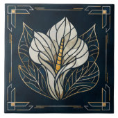 Luxe Calla Lily Pearl en Goud Tegeltje (Voorkant)