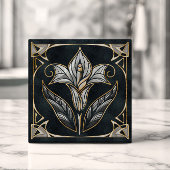 Luxe Calla Lily Pearl en Goud Tegeltje