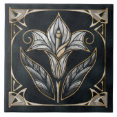 Luxe Calla Lily Pearl en Goud Tegeltje (Voorkant)